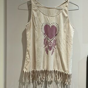 New cream tassel top